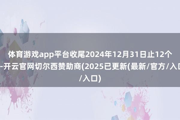 体育游戏app平台收尾2024年12月31日止12个月-开云官网切尔西赞助商(2025已更新(最新/官方/入口)
