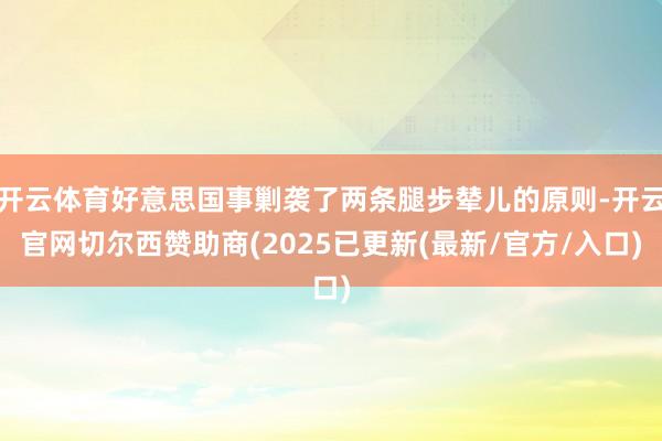 开云体育好意思国事剿袭了两条腿步辇儿的原则-开云官网切尔西赞助商(2025已更新(最新/官方/入口)