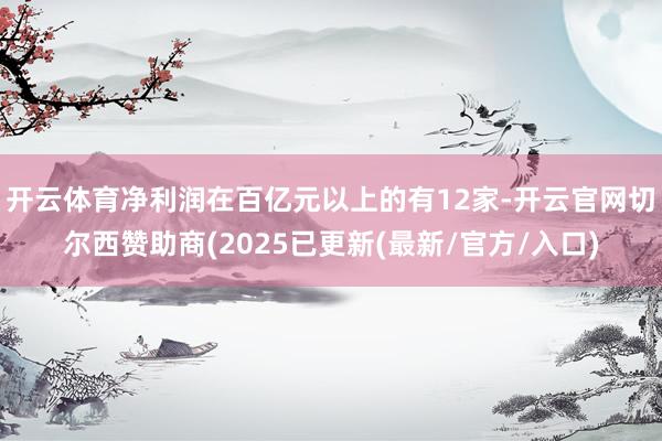 开云体育净利润在百亿元以上的有12家-开云官网切尔西赞助商(2025已更新(最新/官方/入口)