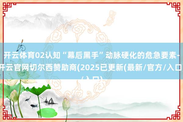 开云体育02认知“幕后黑手”动脉硬化的危急要素-开云官网切尔西赞助商(2025已更新(最新/官方/入口)