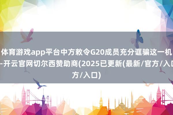 体育游戏app平台中方敕令G20成员充分诓骗这一机制-开云官网切尔西赞助商(2025已更新(最新/官方/入口)