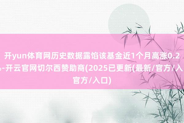开yun体育网历史数据露馅该基金近1个月高涨0.21%-开云官网切尔西赞助商(2025已更新(最新/官方/入口)