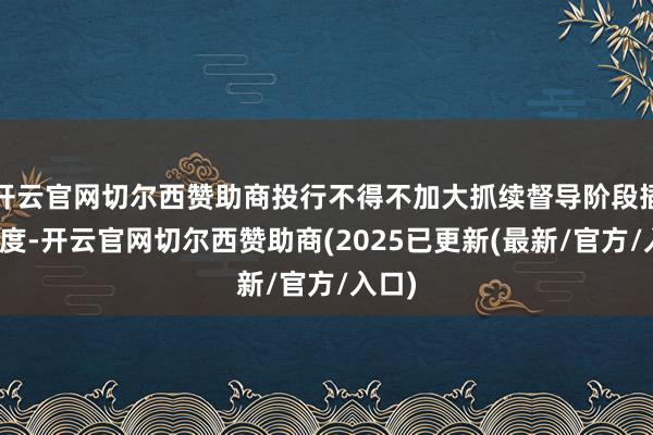开云官网切尔西赞助商投行不得不加大抓续督导阶段插足力度-开云官网切尔西赞助商(2025已更新(最新/官方/入口)